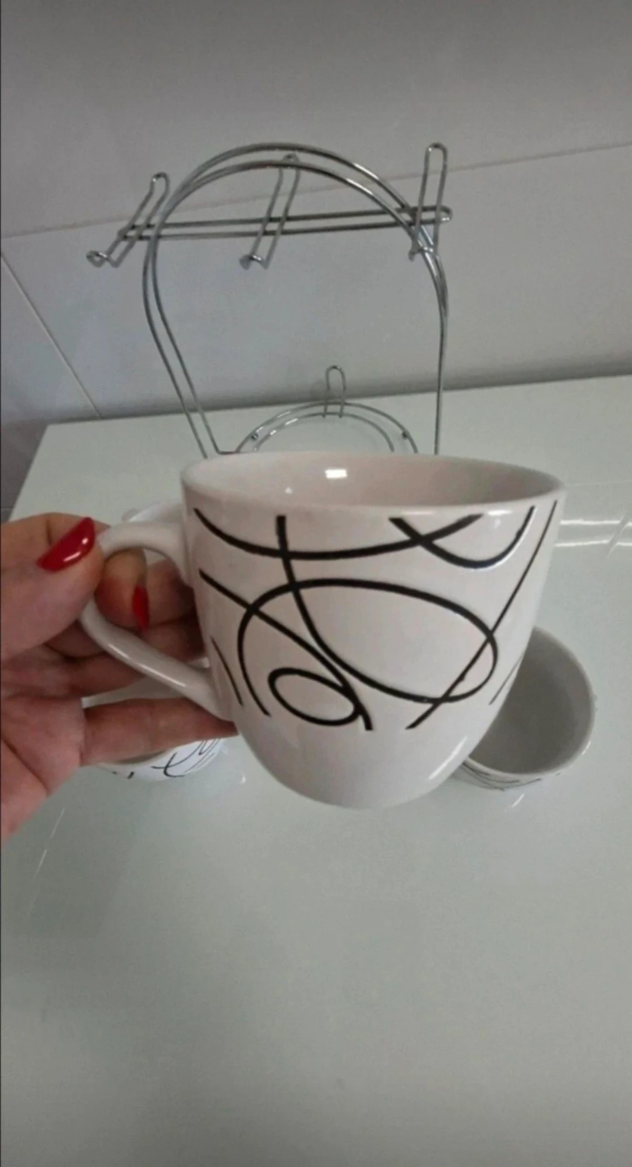 Set of 6 cups with stand – photo 7